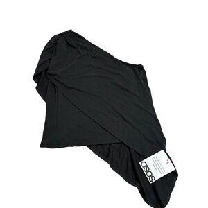 ASOS One Shoulder Black Asymmetrical Top Size S